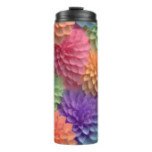 3D Roze Pastel Bloemen Thermosbeker (Voorkant)
