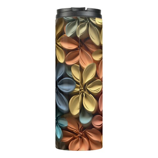 3D Roze Pastel Bloemen Thermosbeker (Achterkant)