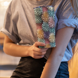 3D Roze Pastel Bloemen Thermosbeker