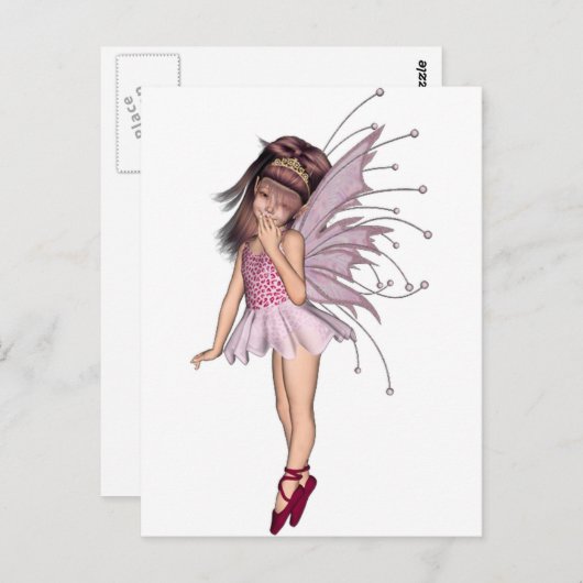 3D Roze Pixie 2 Briefkaart (Voorkant / Achterkant)