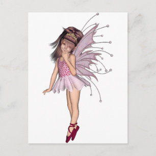 3D Roze Pixie 2 Briefkaart