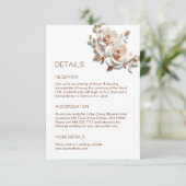 3D Roze Wit Bloemen Wit Informatiekaartje (Staand voorkant)