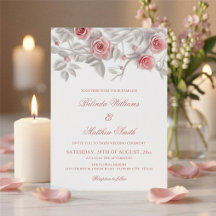  3D Rozen Eenvoudige Witte Bloemige Bruiloft