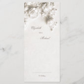 3D Rozen Ivoorkleurige Sculpturale Bloemen Menu (Achterkant)