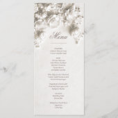 3D Rozen Ivoorkleurige Sculpturale Bloemen Menu (Voorkant)