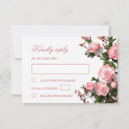 3D Rozen Wilde Bloemen Bruiloft RSVP Kaartje