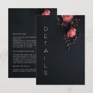 3D Rozen Wilde Bloemen Donker Melancholisch Informatiekaartje