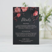 3D Rozen Wilde Bloemen Donker Stemming Informatiekaartje (Staand voorkant)
