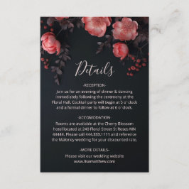 3D Rozen Wilde Bloemen Donker Stemming Informatiekaartje