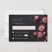 3D Rozen Wilde Bloemen Donkere Bruiloft