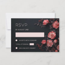 3D Rozen Wilde Bloemen Donkere Bruiloft