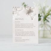 3D Rozen Wilde Bloemen Wit Informatiekaartje (Staand voorkant)