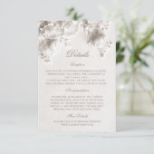 3D Rozen Wilde Bloemen Wit Informatiekaartje (Staand voorkant)