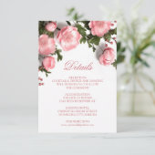 3D Rozen Wilde Bloemen Wit Informatiekaartje (Staand voorkant)