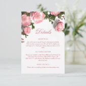 3D Rozen Wilde Bloemen Wit Informatiekaartje (Staand voorkant)
