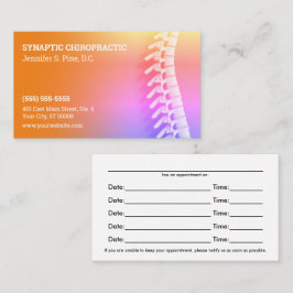 3D-ruggengraat voor multicolor chiropractic Appoin Afsprakenkaartje