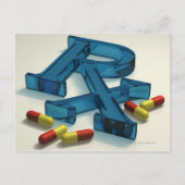3D RX-symbool met capsules Briefkaart (Voorkant)