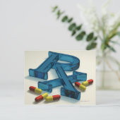 3D RX-symbool met capsules Briefkaart (Staand voorkant)