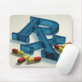 3D RX-symbool met capsules Muismat (Met muis)