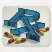 3D RX-symbool met capsules Muismat (Voorkant)