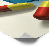 3D RX-symbool met capsules Poster (Hoek)
