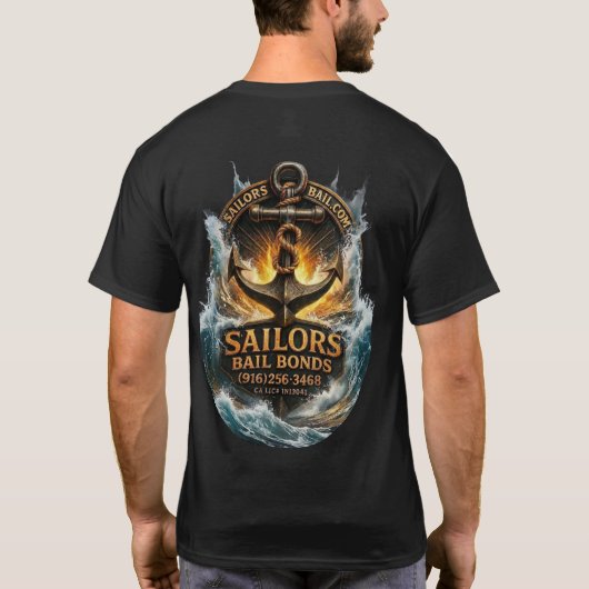 3D Sailors Bail Bonds Splash Down T-shirt (Achterkant)