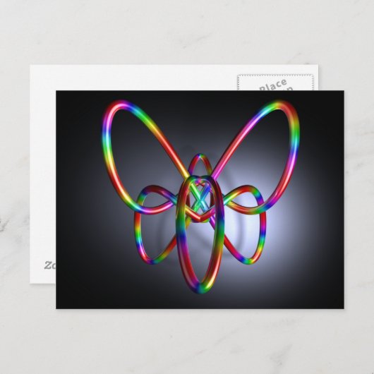 3D-samenstelling #20: Vlinder Briefkaart (Voorkant / Achterkant)