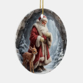 3D Santa and Deer Ceramic Christmas Ornament (Rechts)