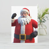 3D Santa Claus Christmas Greeting Card – Festive H (Staand voorkant)