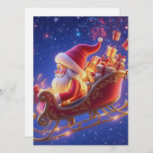 3D Santa Claus Christmas Greeting Card – Festive H (Voorkant / Achterkant)