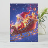 3D Santa Claus Christmas Greeting Card – Festive H (Staand voorkant)