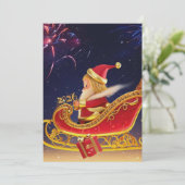 3D Santa Claus Christmas Greeting Card – Festive H (Staand voorkant)