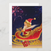 3D Santa Claus Christmas Greeting Card – Festive H (Voorkant / Achterkant)
