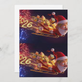 3D Santa Claus Christmas Greeting Card – Festive H (Voorkant / Achterkant)