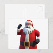 3D Santa Claus Christmas Greeting Card – Festive H Feestdagenkaart (Voorkant / Achterkant)