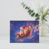 3D Santa Claus Christmas Greeting Card – Festive H Feestdagenkaart (Staand voorkant)