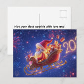 3D Santa Claus Christmas Greeting Card – Festive H Feestdagenkaart (Voorkant / Achterkant)