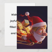 3D Santa Claus Christmas Greeting Card – Festive H Feestdagenkaart (Voorkant / Achterkant)