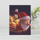 3D Santa Claus Christmas Greeting Card – Festive H Feestdagenkaart (Staand voorkant)