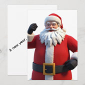 3D Santa Claus Christmas Greeting Card – Festive H Feestdagenkaart (Voorkant / Achterkant)