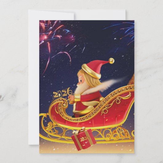 3D Santa Claus Christmas Greeting Card – Festive H Feestdagenkaart (Voorkant)