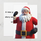 3D Santa Claus Christmas Greeting Card – Festive H Feestdagenkaart (Voorkant / Achterkant)