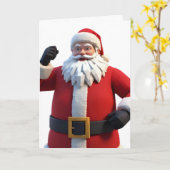 3D Santa Claus Christmas Greeting Card – Festive H Kaart (Gele Bloem)