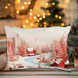 3D Scandinavisch winterlandschap Accent Kussen