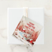 3D Scandinavisch winterlandschap Bedankjes Labels (In situ)