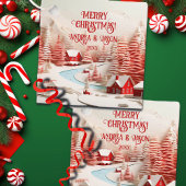 3D Scandinavisch winterlandschap Bedankjes Labels