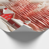 3D Scandinavisch winterlandschap Cadeaupapier (Hoek)