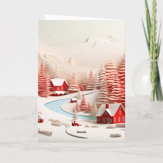 3D Scandinavisch winterlandschap Kaart (Achterkant)