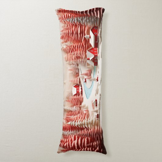 3D Scandinavisch winterlandschap Lichaamskussen (Voorkant Verticaal)