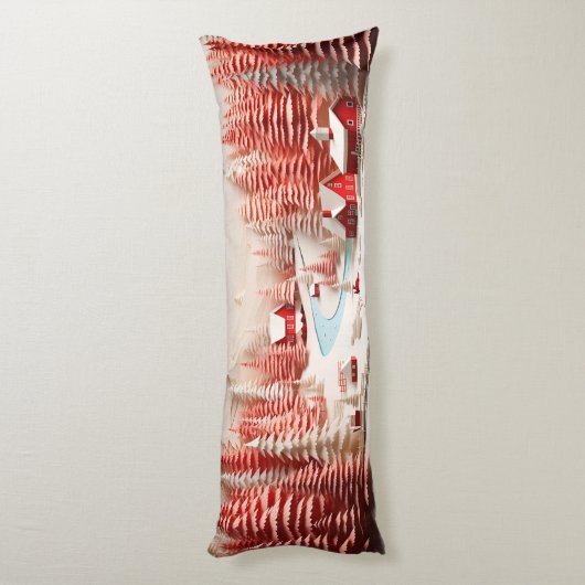 3D Scandinavisch winterlandschap Lichaamskussen (Achterkant (Verticaal))